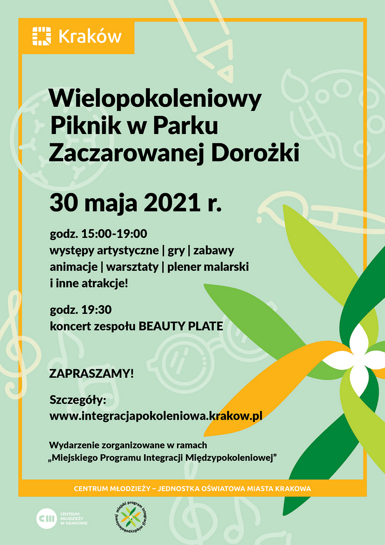 Piknik wielopokoleniowy w Parku Zaczarowanej Dorożki plakat
