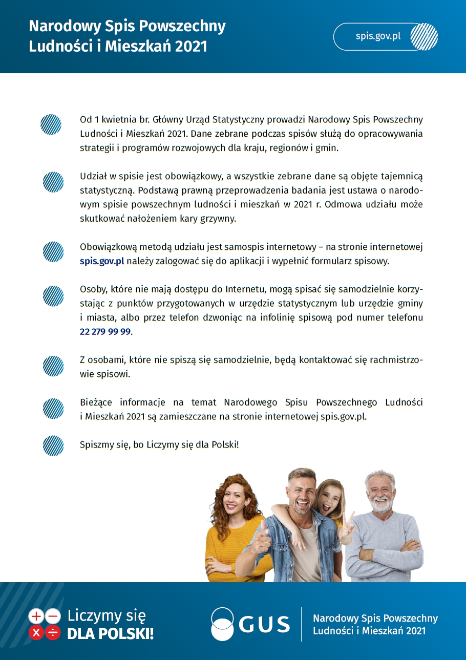 Ulotka Narodowy Spis Powszechny Ludności i Mieszkań