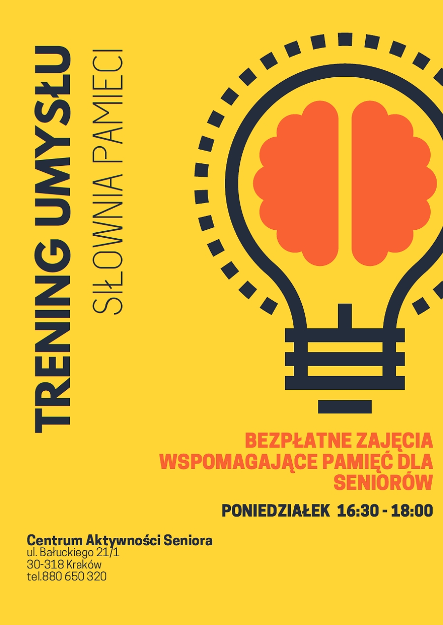 Bezpłatne warsztaty Siłowni pamięci - treningu umysłu dla seniorów