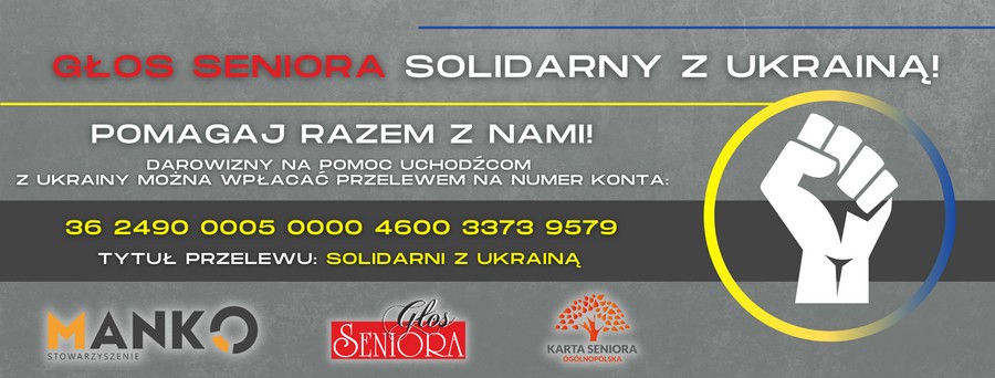 Zbiórka pieniędzy i darów Głosu Seniora dla uchodźców z Ukrainy