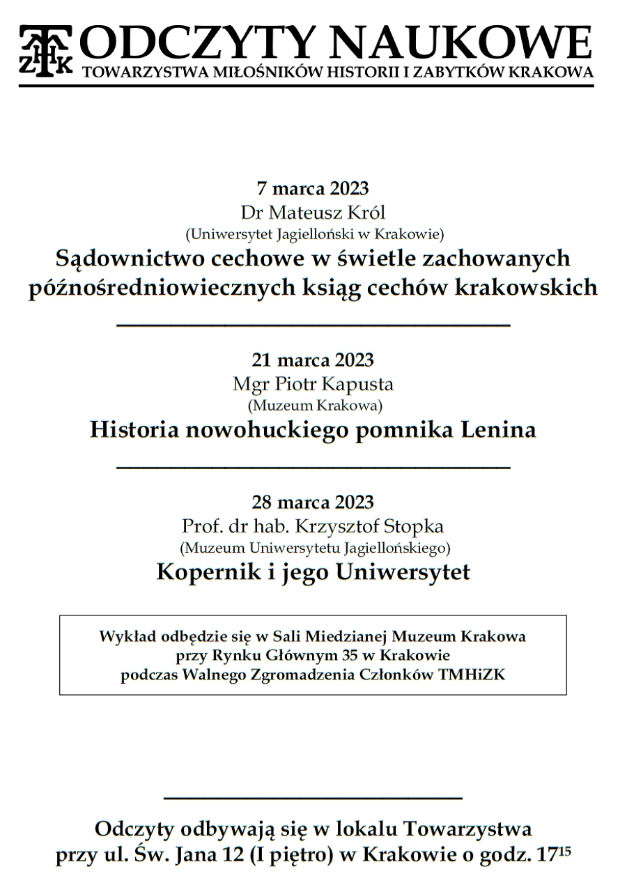 Odczyty naukowe w TMHiZK