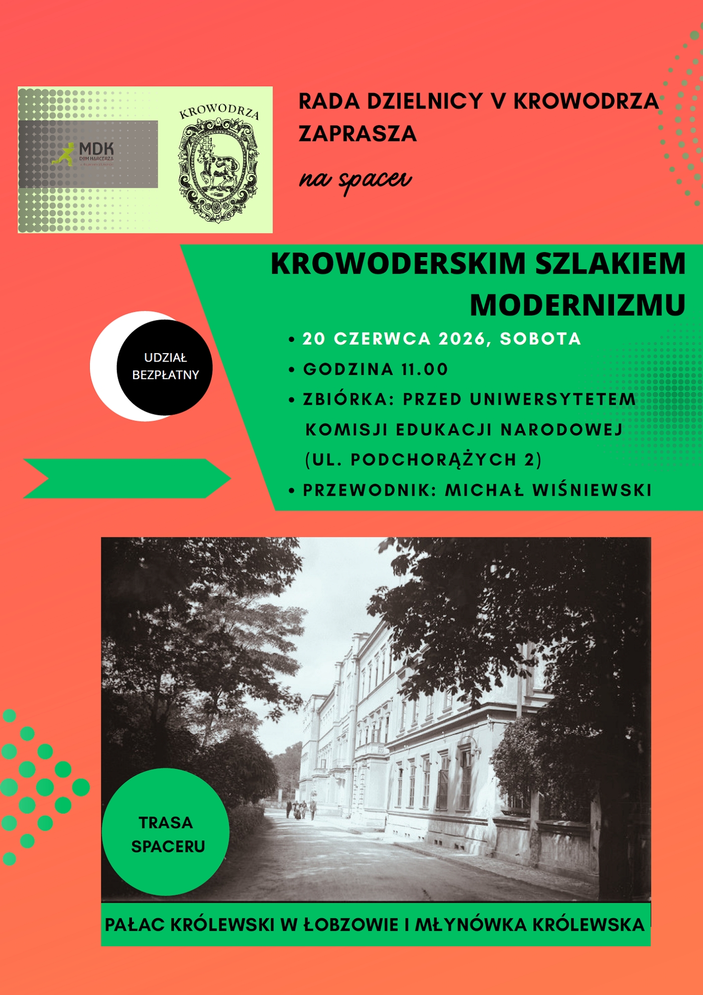 Plakat: Spacer Krowoderskim Szlakiem Modernizmu