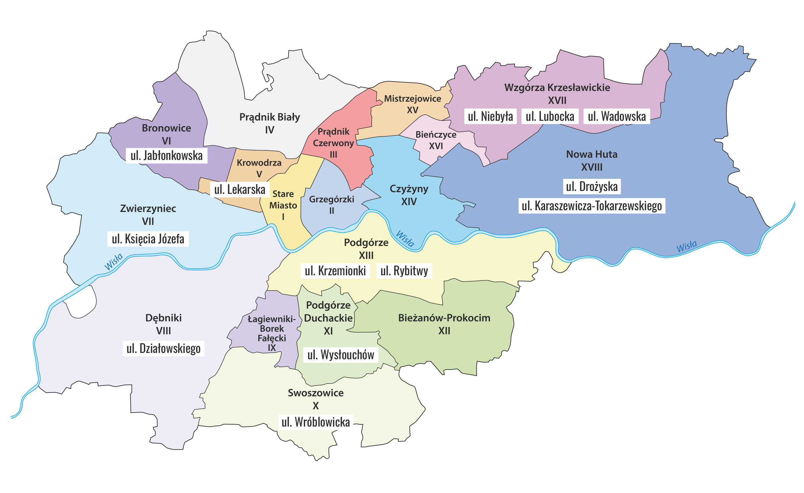 Mapa żłobków Zespołu Żłobków Miasta Krakowa