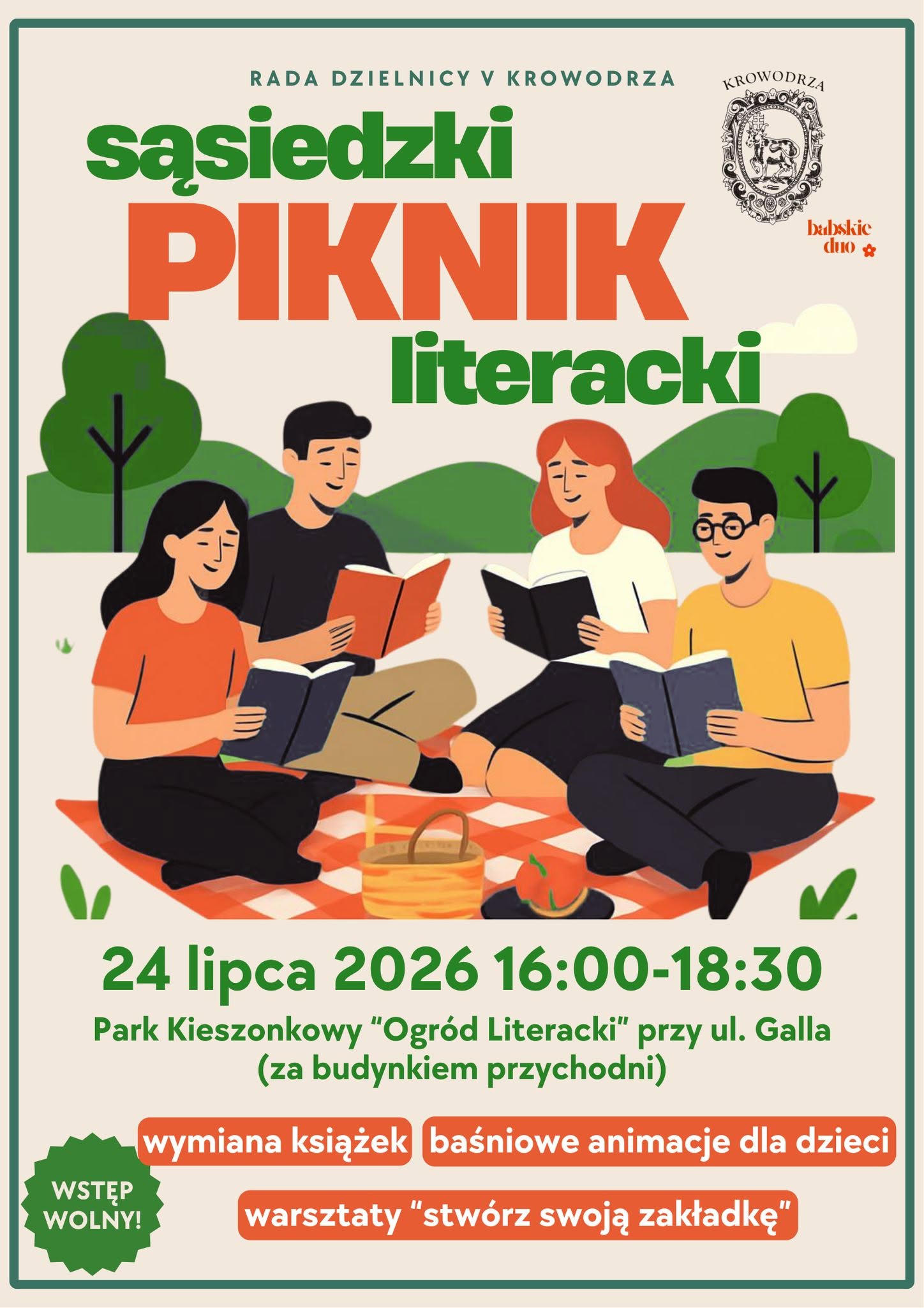 Plakat: Sąsiedzki Piknik Literacki
