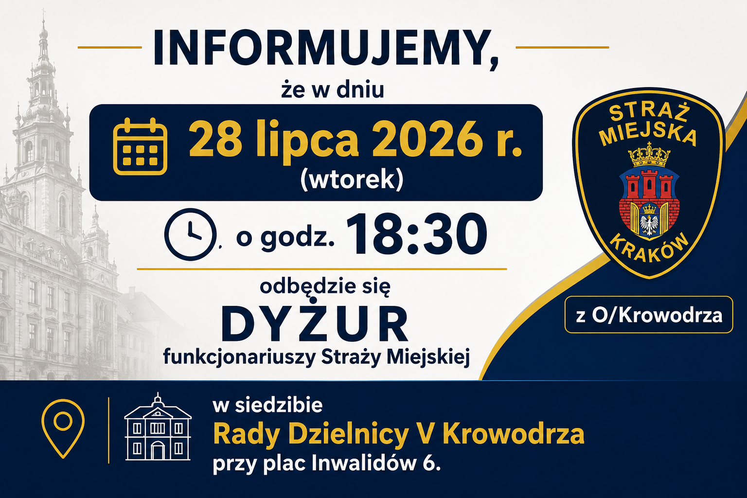 Baner: Dyżur funkcjonariuszy Straży Miejskiej