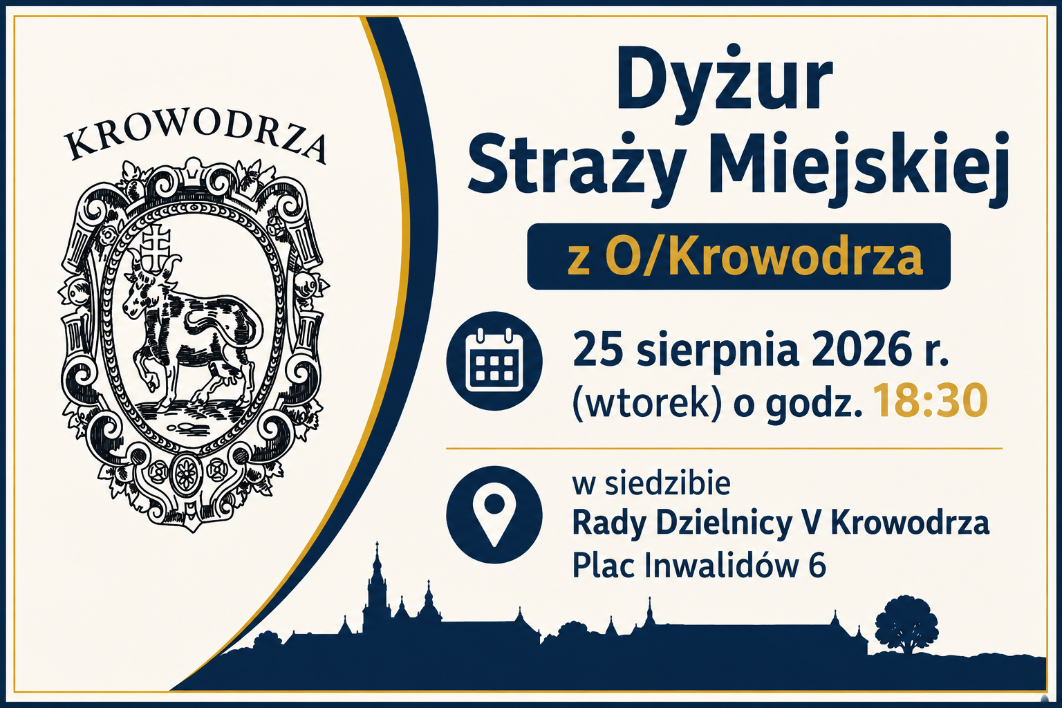 Baner: Dyżur Straży Miejskiej z O/Krowodrza