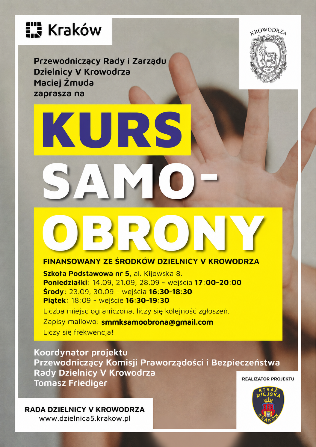 plakat: Kurs samoobrony
