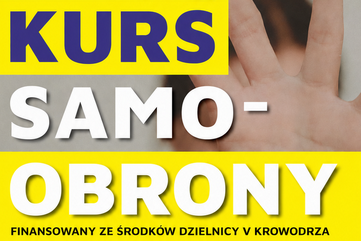 wycinek plakatu - Kurs samoobrony