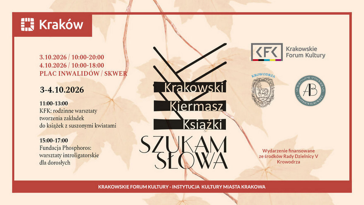 Baner: Krakowski Kiermasz Książki „Szukam słowa”
