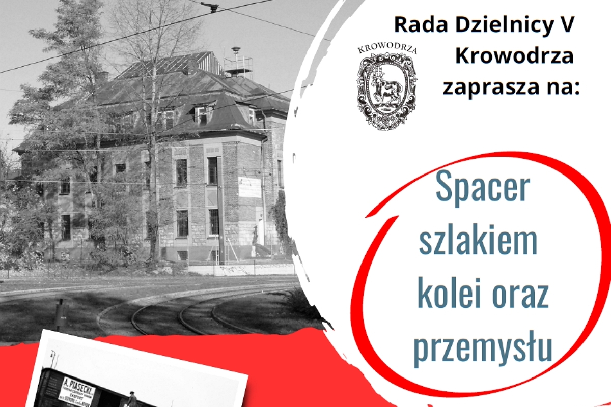 wycinek plakatu: Spacer śladami krowoderskiej kolei